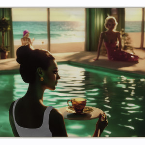 Autofiction: Indoor Swimming Pool (Three Women/Gold Earring), 2024