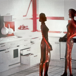 Red and White Kitchen