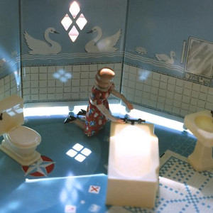 New Bathroom/ Woman Kneeling/ Second View